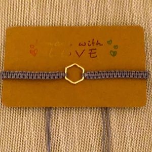 NWT Macrame Friendship Bracelet Gold Plated Charm